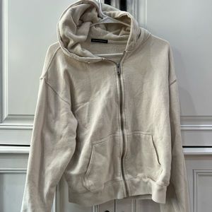 cream brandy Melville zip up